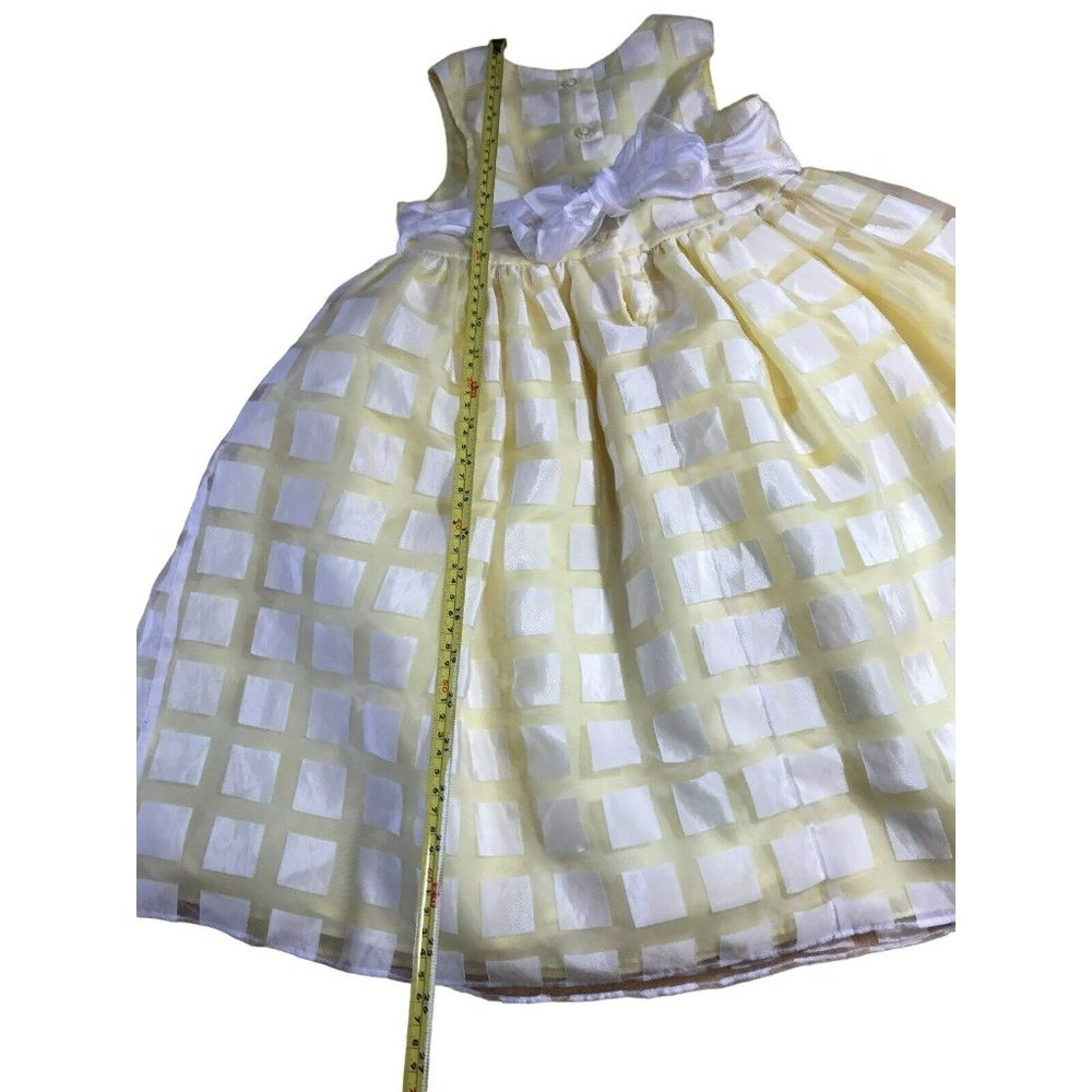 Yellow Dress Size Girl's XS 4/5 Flower & Tie Back Bow Party Holiday Edition - Picture 11 of 12